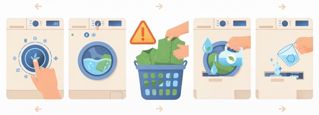 follow care instructions such as gentle cycling,cold water, not over loading machine, mild liquid detergent and fabric softner during washing polyester clothes.