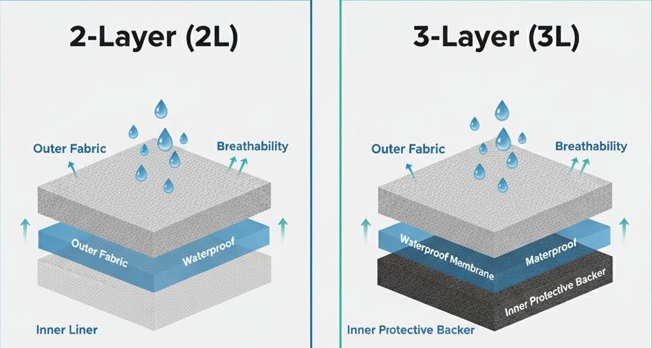 types of lamination to waterproof a fabric