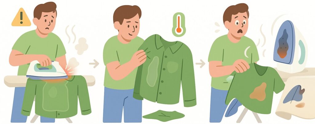 what happens to your polyester fabric when you iron with a high heat settings 