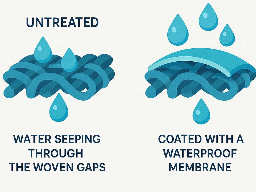 difference between coated and uncoated material with waterproof membrane