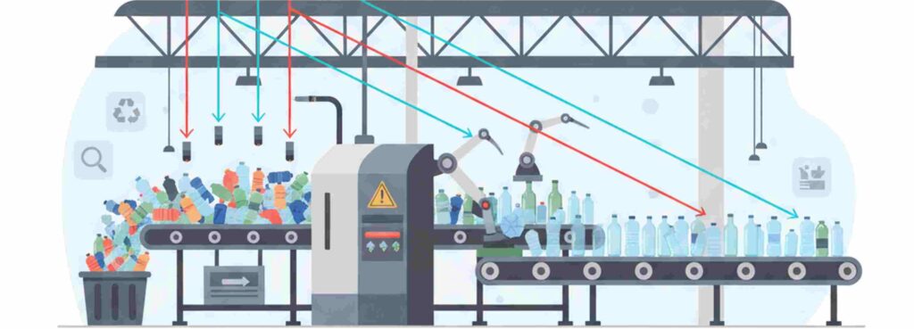 sorting of raw material for mechanical recycling of polyester