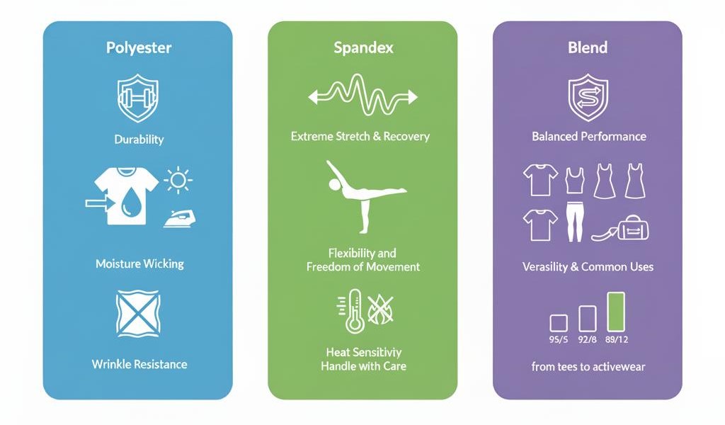 polyester vs spandex nad polyester spandex blend