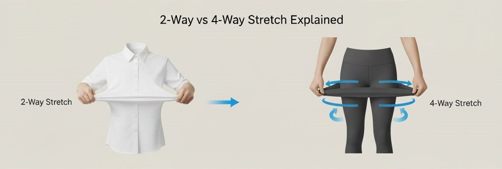2-way vs 4-way stretch on polyester fabric