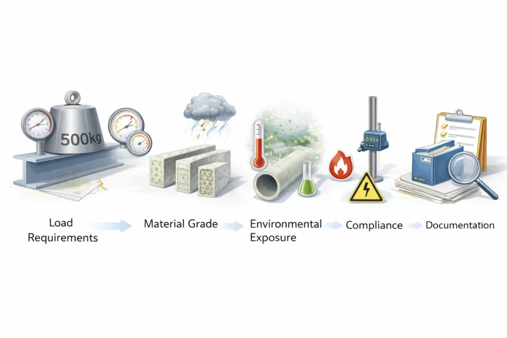key factors for selecting the appropriate glass reinforced polyester product.