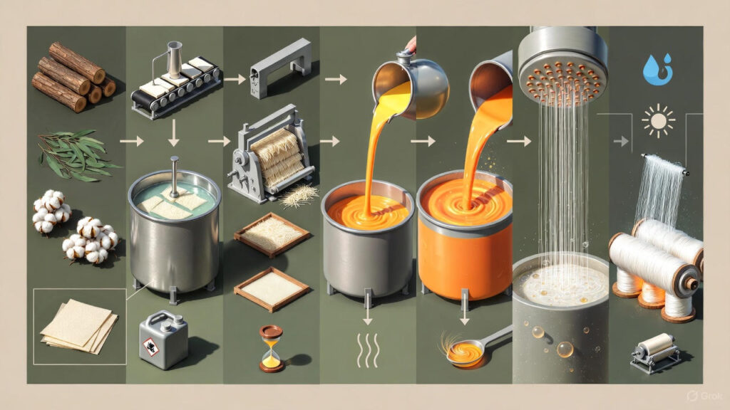 complete process diagram how viscose is made