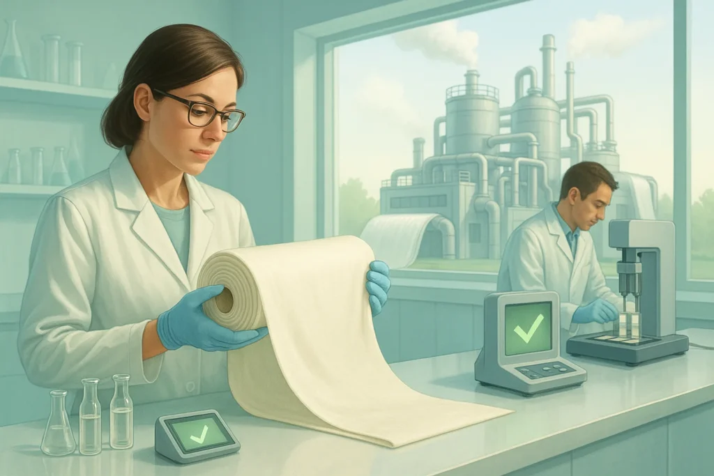 Scientific tests of viscose fabric in lab